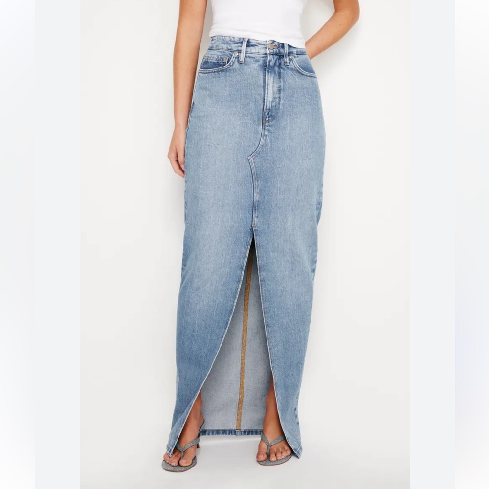 Good American maxi denim skirt